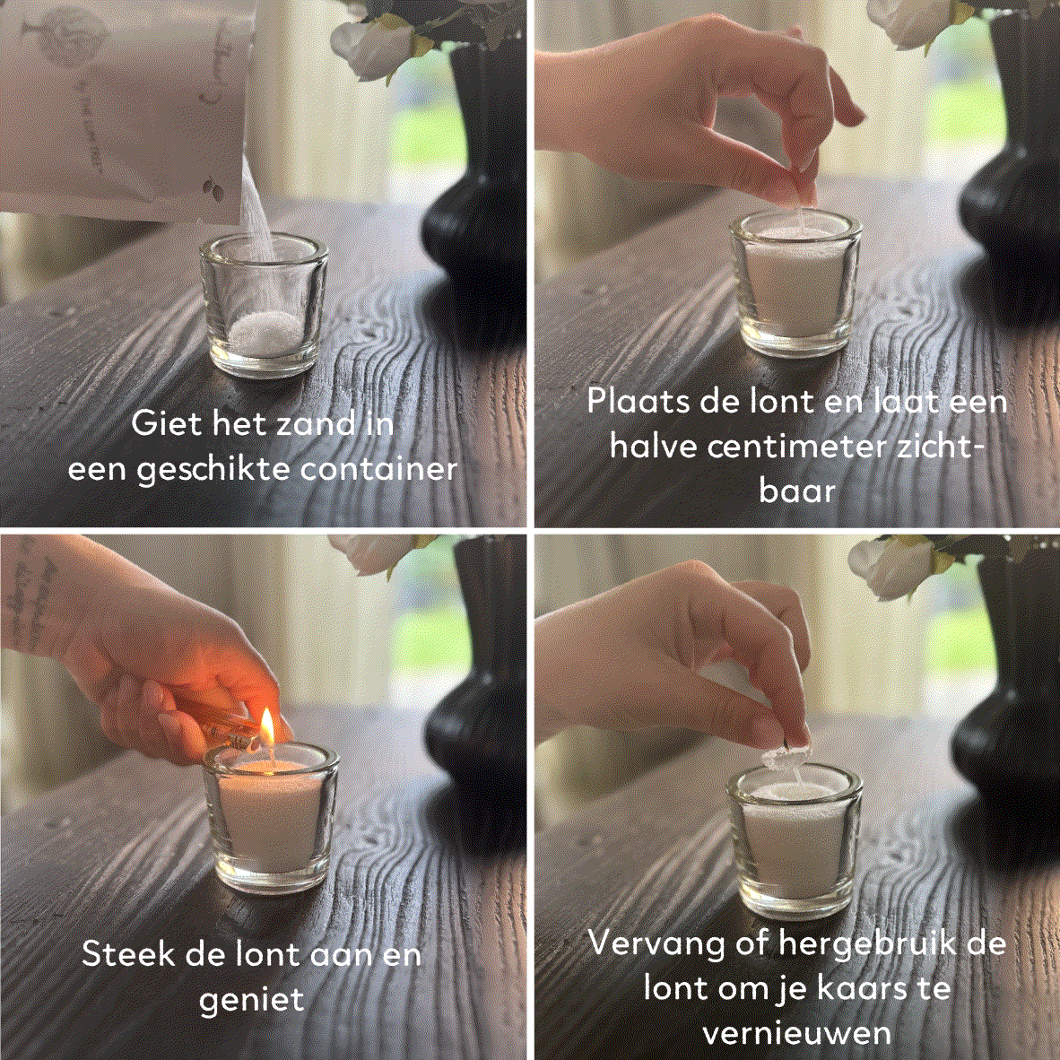 how to ecologisch kaarsenzand gebruiken