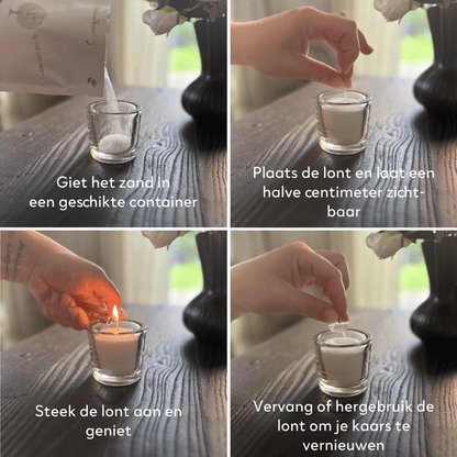 how to ecologisch kaarsenzand gebruiken